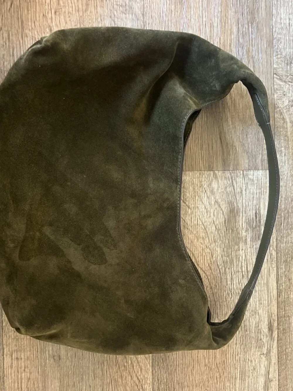 Madewell Mylie Suede Shoulder Hobo Bag in Olive Green
